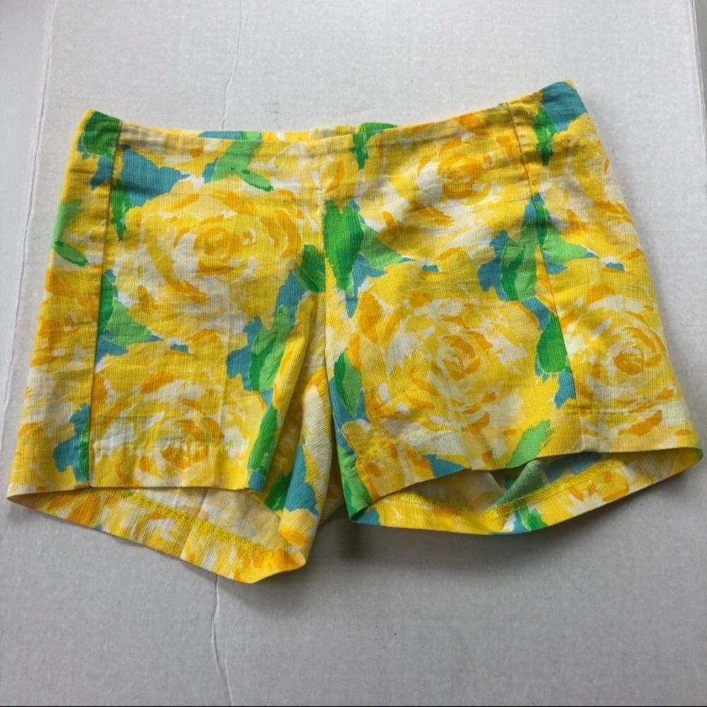 Lilly Pulitzer shorts yellow rose deenie 00